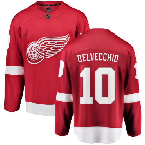 Herren Detroit Red Wings Eishockey Trikot Alex Delvecchio #10 Breakaway Rot Fanatics Branded Heim